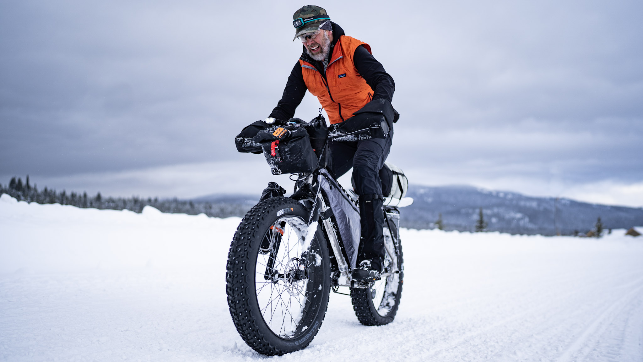 bikepacking into the snow storm