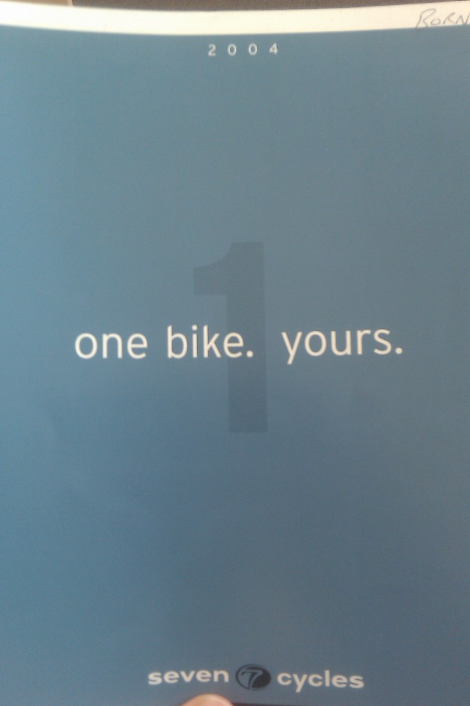 brochure cover - one bike. yours.