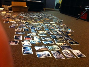 photos layed out for drying out after the flood