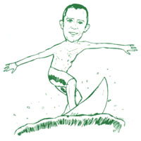 Caricature of Mike surfingCaracacture of Mike surfing