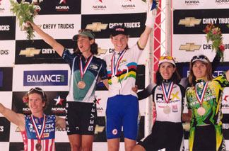 Mary McConneloug on the podium