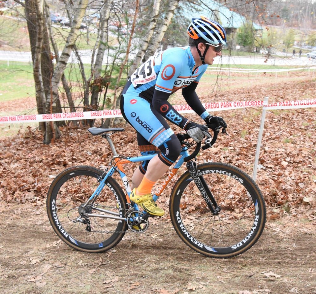 Colorful cyclocross racer