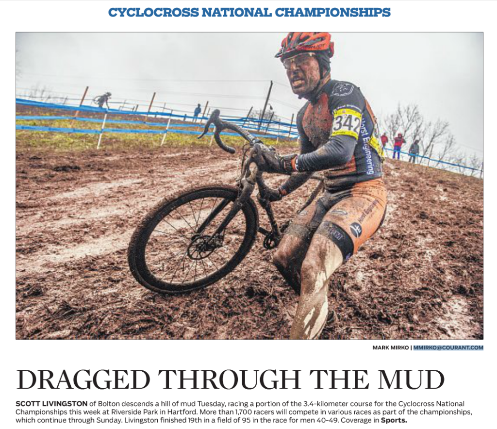Cyclocross National Championships - Dragged through the mud - Scott Livingston of Bolton descends a hill of mud