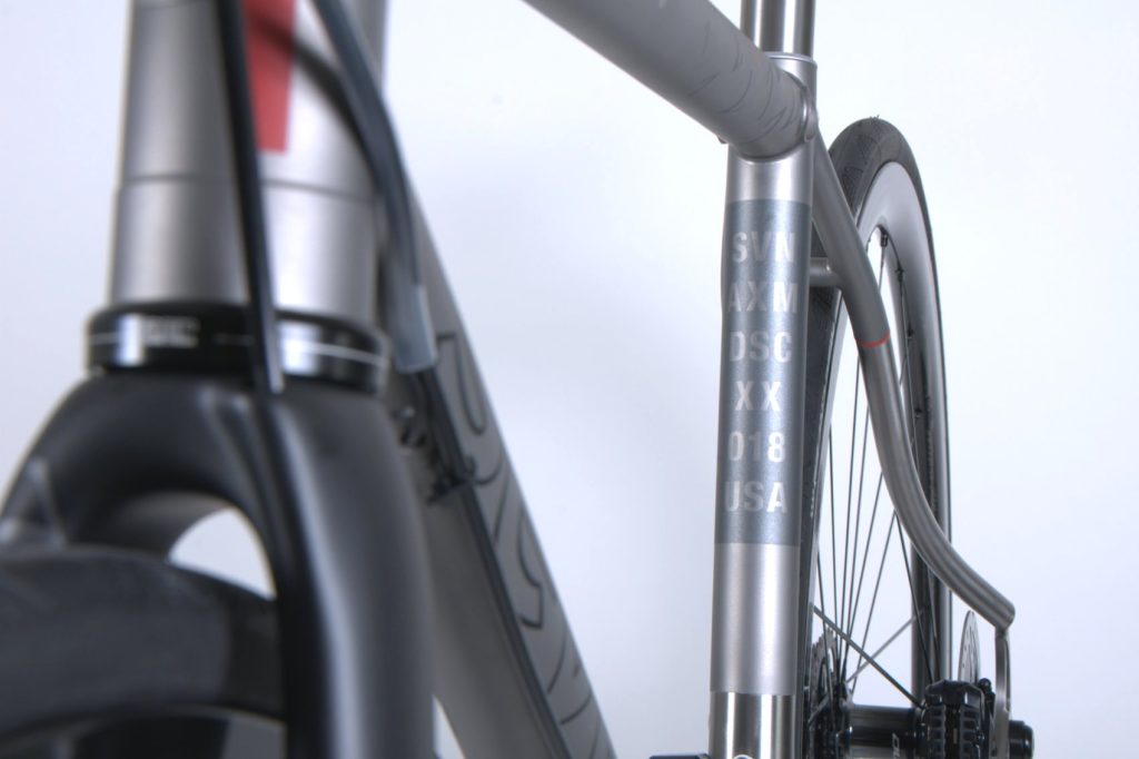 Seven Ultimate Axiom disc - seat tube detail