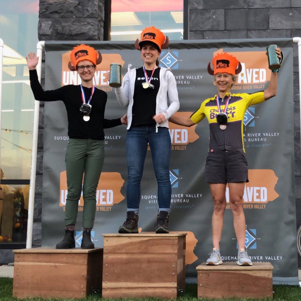 Kelly Catale on the top podium at UnPAved