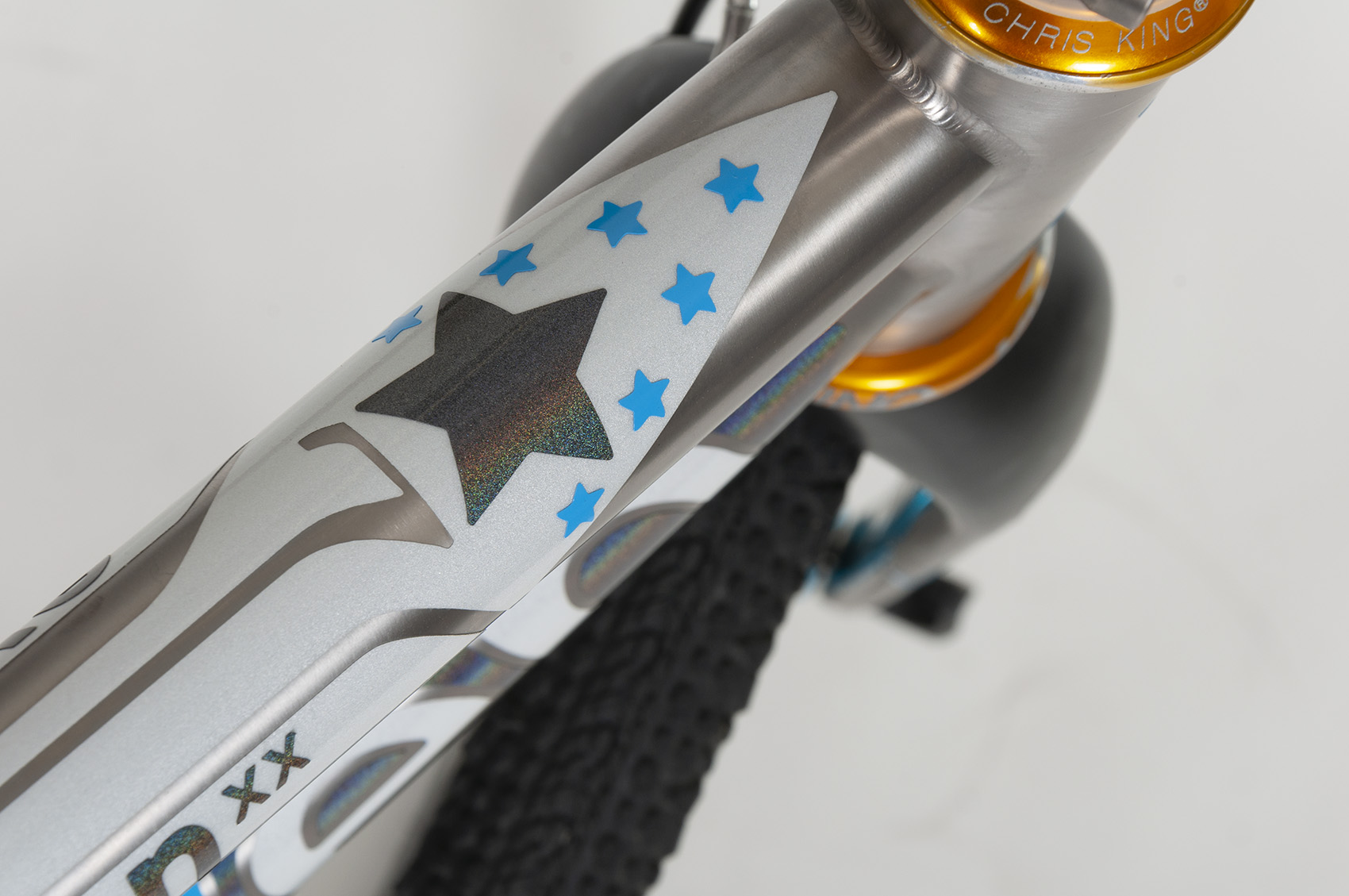 custom star spangled graphics - top tube detail