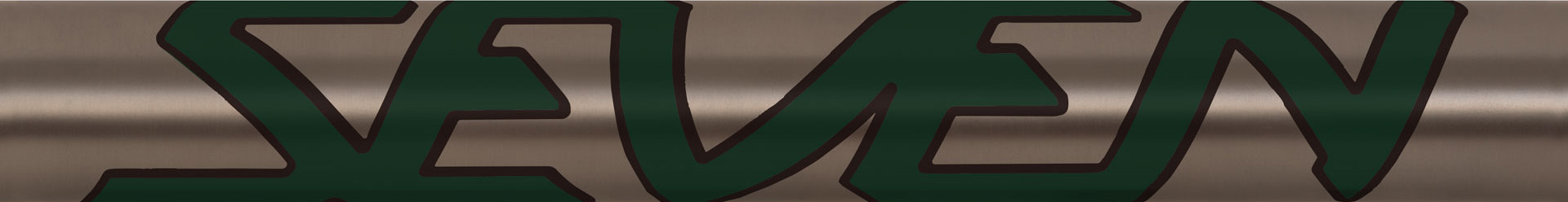 slant seven down tube graphic in myrtle green, black coffee outline