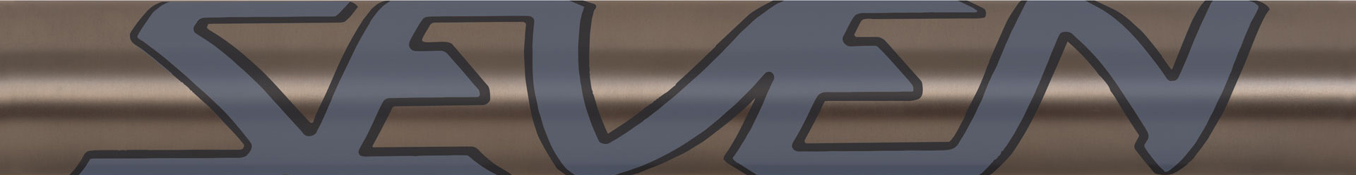 slant seven down tube graphic in slate blue, charcoal outline