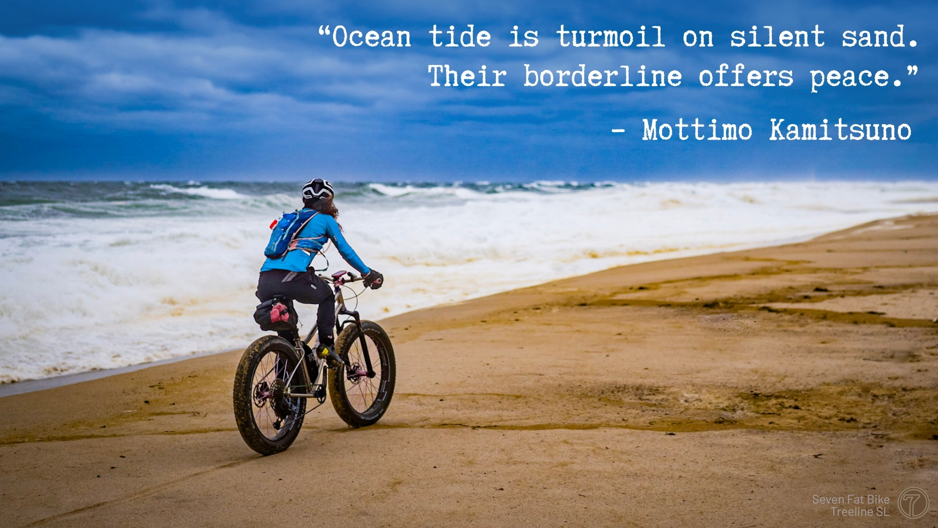 bikepacking on the cold beach