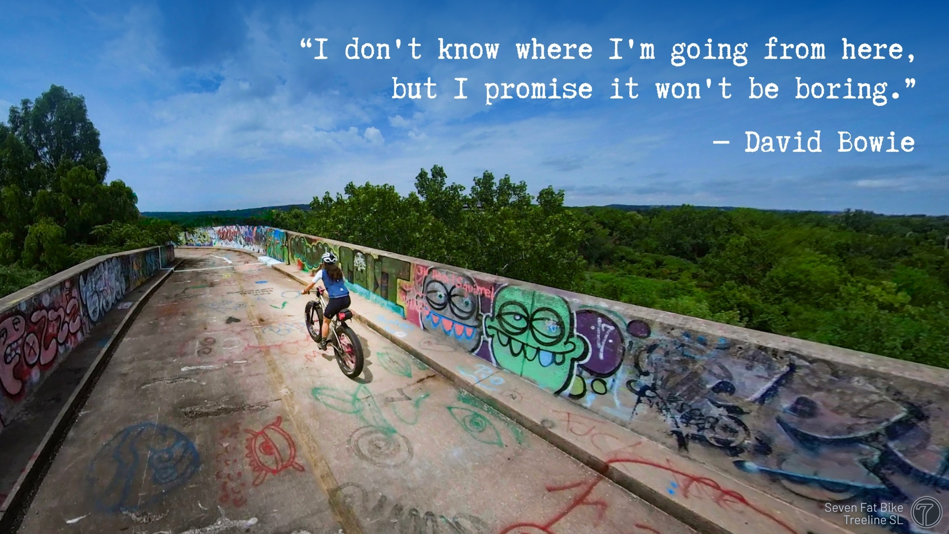 fat biking with graffiti