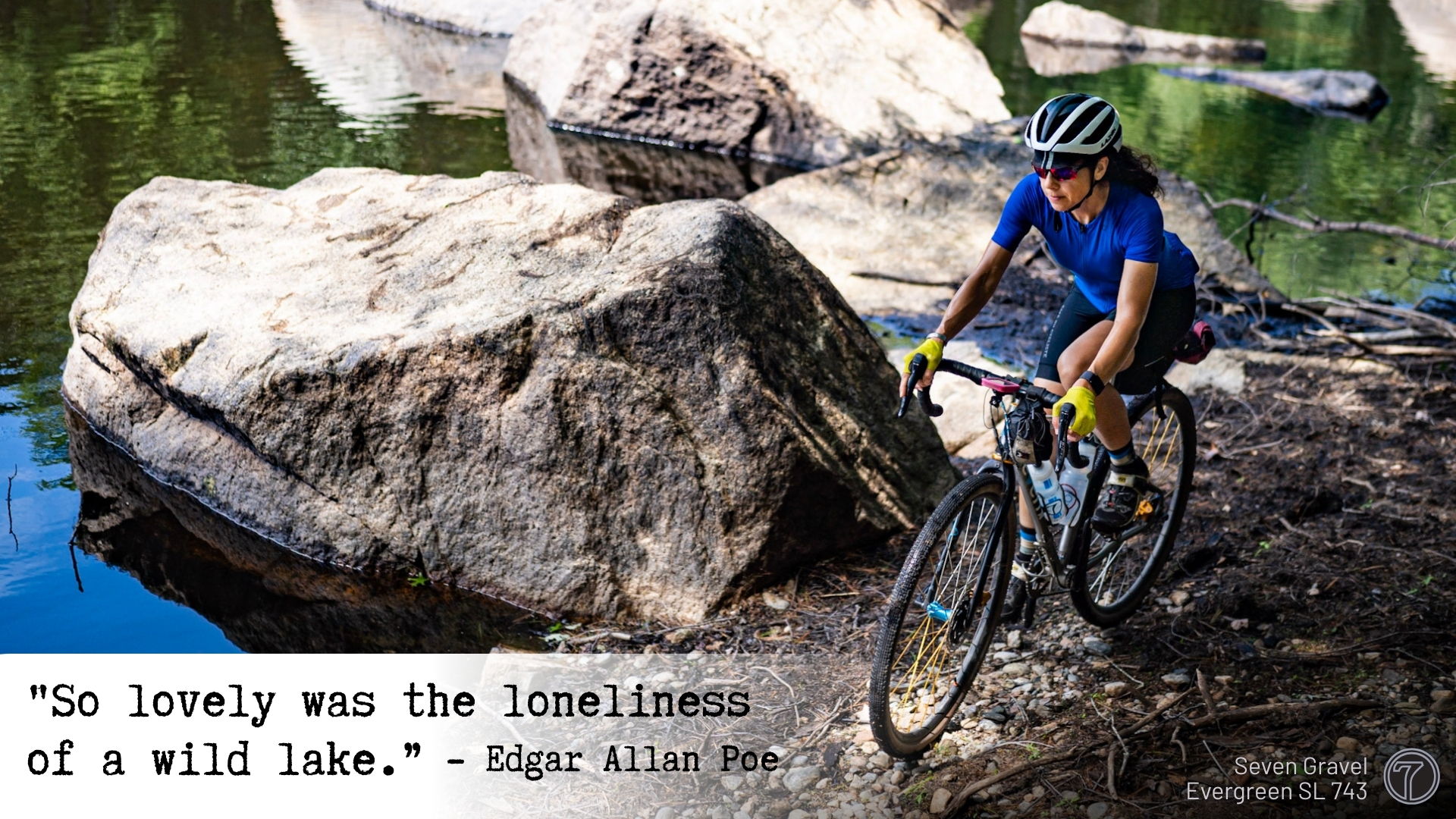 gravel riding by a lake